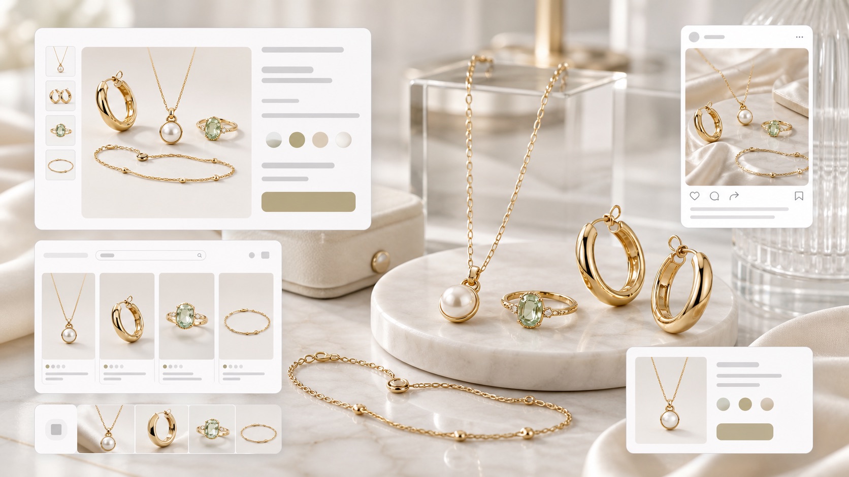 Shopify 戒指商品图生成器 - 创建适合商品页、手部比例、宝石细节和广告的 Shopify 戒指图