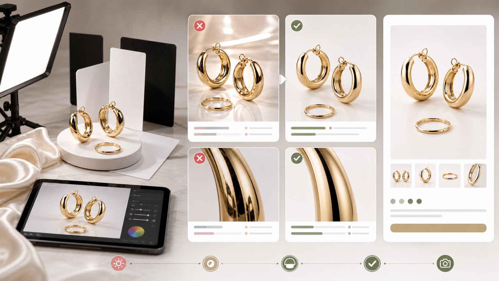 Kontrola pracovní postup pro AI produktové obrázky | Rewarx Studio AI vizuál problému a kontroly kvality Kontrola pracovní postup pro AI produktové obrázky | Rewarx Studio AI vizuál problému a kontroly kvality