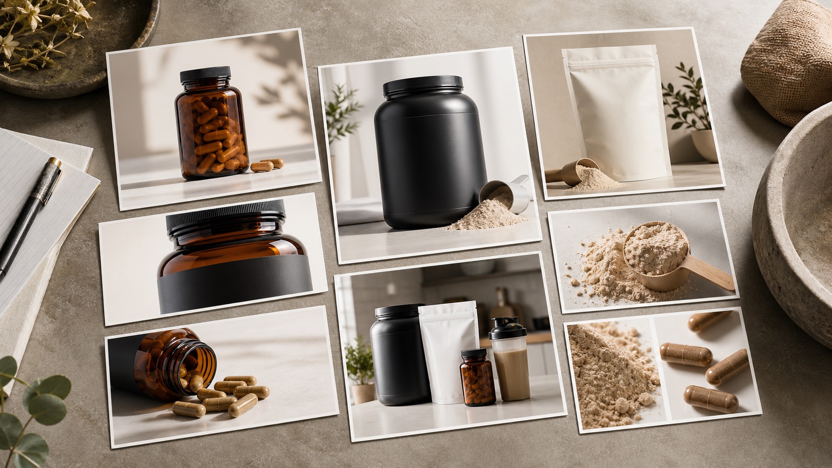 frasco de capsulas | Rewarx Studio AI visual de galeria de producto