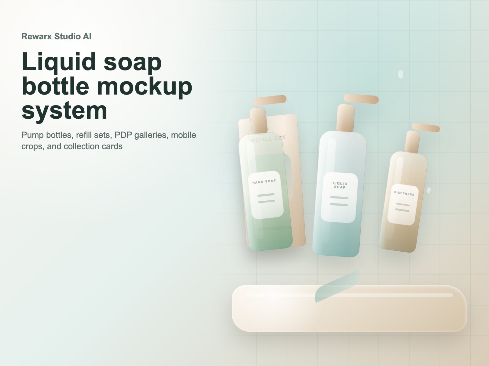 Rewarx Studio AI Shopify mockup-generator til liquid soap-flaskeflasker: Liquid soap-flasker kan se premium ud og stadig miste tillid i galleriet Rewarx Studio AI Shopify mockup-generator til liquid soap-flaskeflasker: Liquid soap-flasker kan se premium ud og stadig miste tillid i galleriet