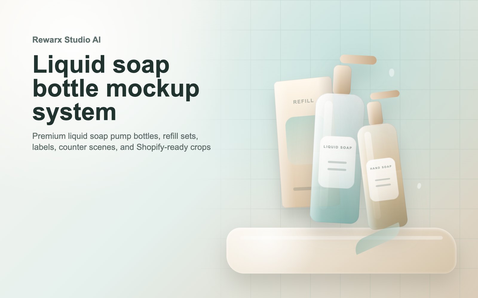 Rewarx Studio AI Shopify mockup-generator til liquid soap-flaskeflasker: Skab Shopify liquid soap-flaske-mockups hvor den rigtige SKU er nem at kontrollere Rewarx Studio AI Shopify mockup-generator til liquid soap-flaskeflasker: Skab Shopify liquid soap-flaske-mockups hvor den rigtige SKU er nem at kontrollere