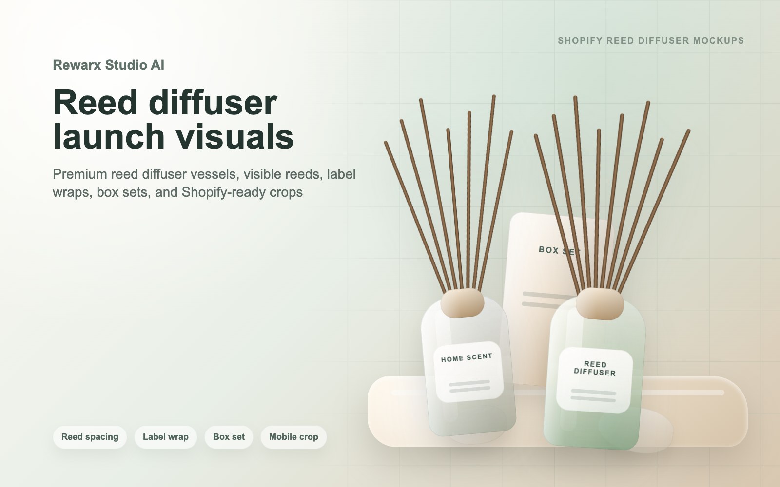 Rewarx Studio AI Shopify mockup-generator til reed diffuser: Hvor reed diffuser-mockups understøtter Shopify-salg Rewarx Studio AI Shopify mockup-generator til reed diffuser: Hvor reed diffuser-mockups understøtter Shopify-salg
