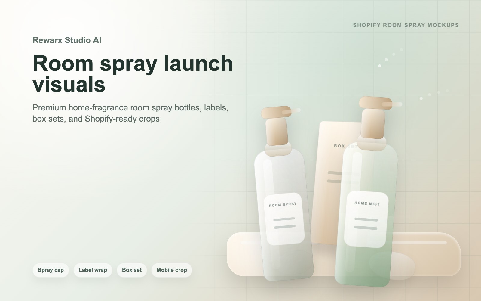 Rewarx Studio AI Shopify mockup-generator til room spray-flaskeflasker: Hvor room spray-flaske-mockups understøtter Shopify-salg Rewarx Studio AI Shopify mockup-generator til room spray-flaskeflasker: Hvor room spray-flaske-mockups understøtter Shopify-salg