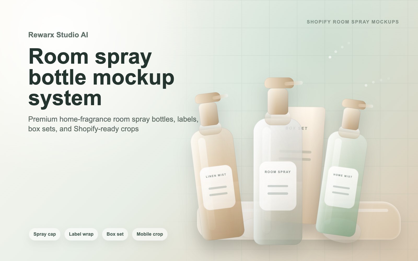 Rewarx Studio AI Shopify mockup-generator til room spray-flaskeflasker: Skab Shopify room spray-flaske-mockups hvor den rigtige SKU er nem at kontrollere Rewarx Studio AI Shopify mockup-generator til room spray-flaskeflasker: Skab Shopify room spray-flaske-mockups hvor den rigtige SKU er nem at kontrollere