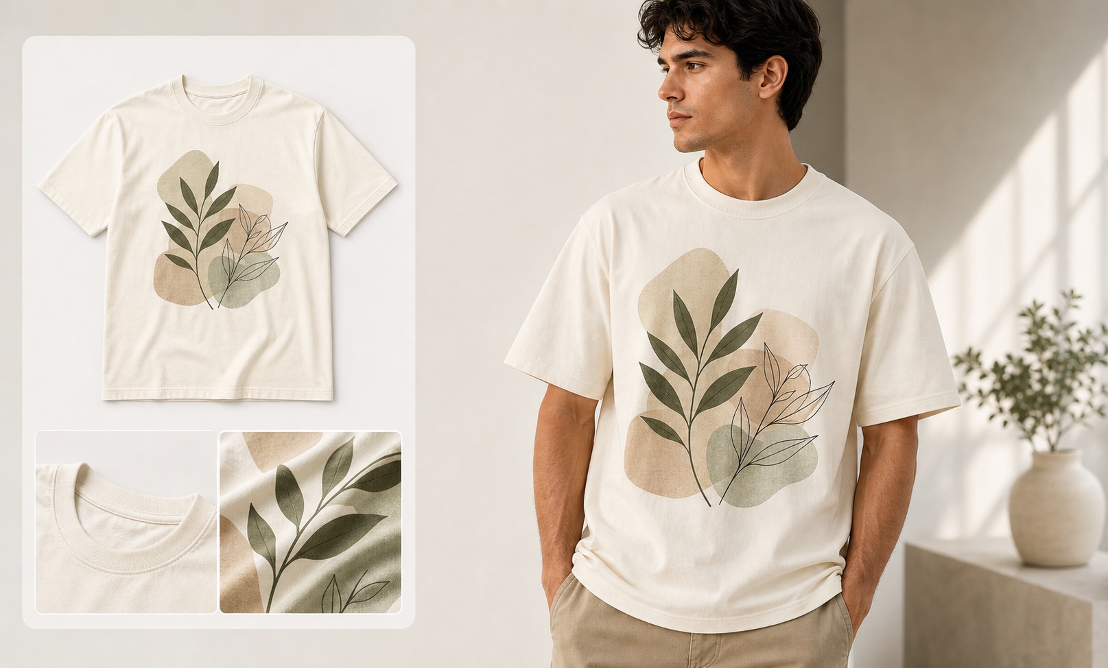Rewarx Studio AI Shopify Tシャツモックアップ生成: TシャツモックアップがShopify販売を支える場面