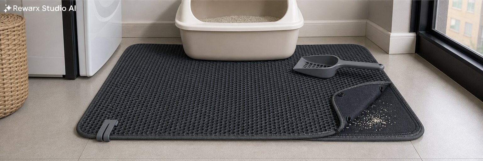 kedi kumu matı giriş yolu evcil hayvan gorsel sablonu - pet cleaning - cat litter mat cleaning hero - Rewarx Visual Content Library