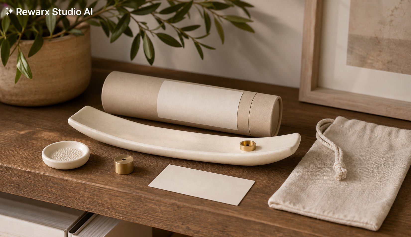 Räucherstäbchenhalter aus Keramik für den Raumduft Visual-Vorlage - home fragrance - home fragrance incense holder hero - Rewarx Visual Content Library