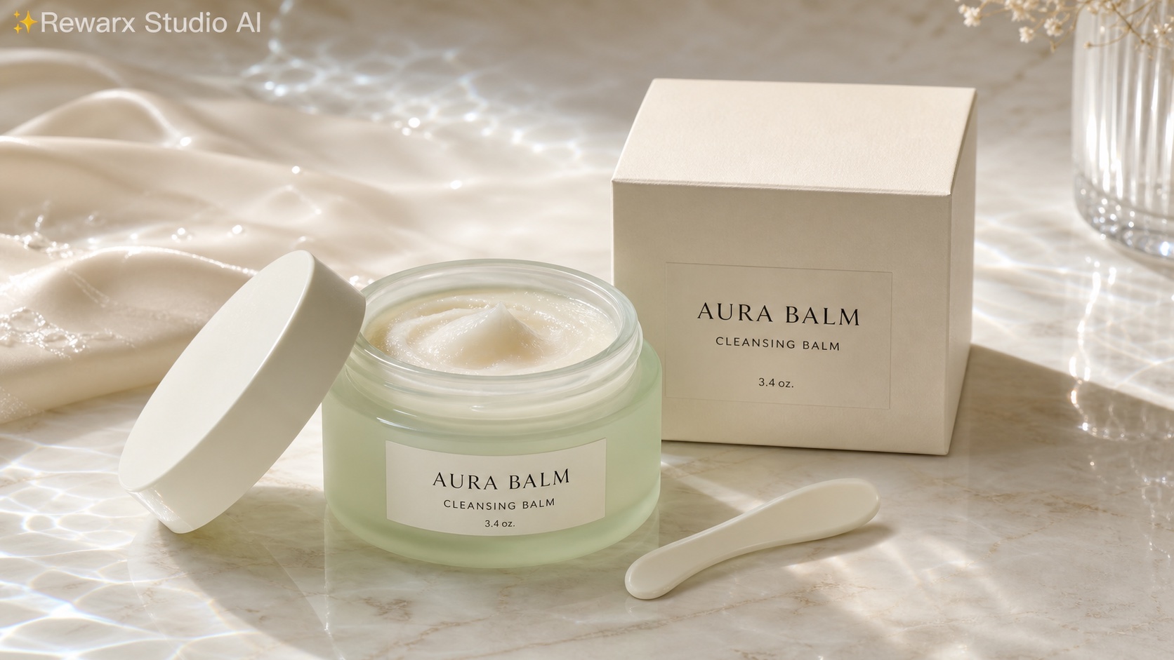 Cistici balzam beauty textura vizualni sablona - skincare - luxury skincare texture still life - Rewarx Visual Content Library