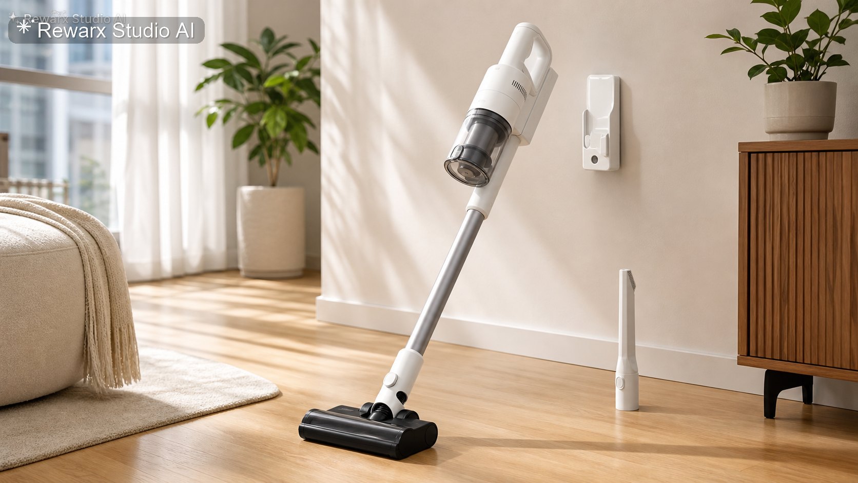 无线手持吸尘器洁净家居视觉模板 - home appliances - clean home floorcare hero - Rewarx Visual Content Library