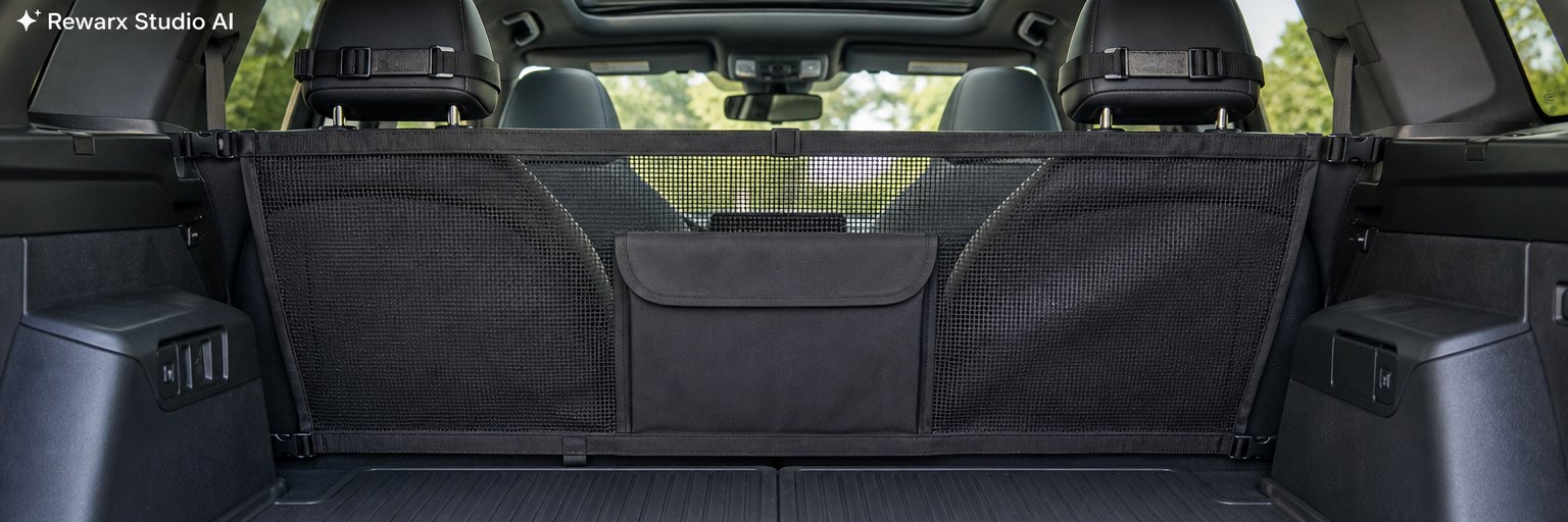 chien voiture barrière suv voyager modele visuel - pet travel - SUV dog car barrier hero - Rewarx Visual Content Library