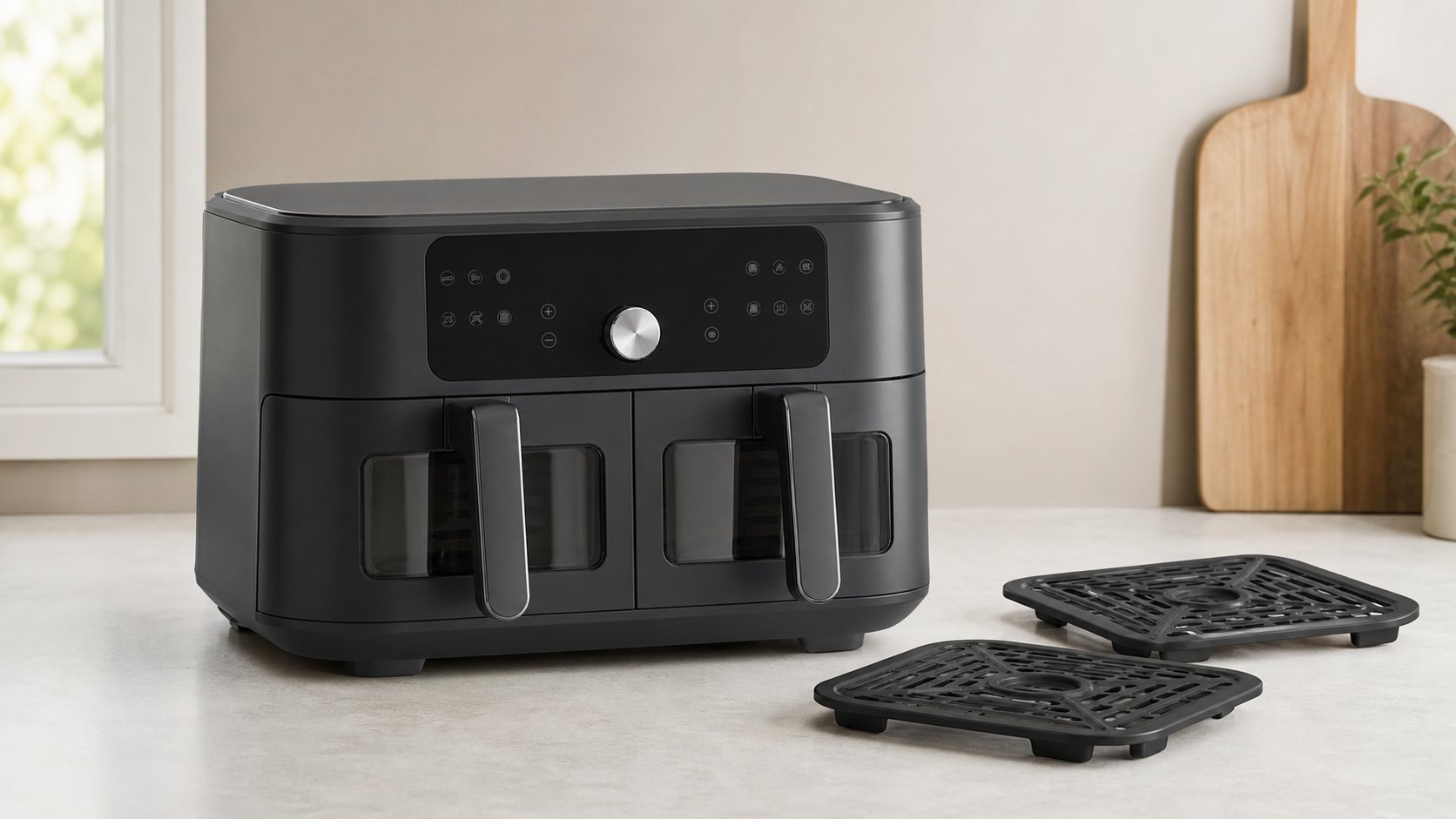 Airfryer med dobbel kurv kjøkkenbenk visuell mal - Produktreferanse Airfryer med dobbel kurv kjøkkenbenk visuell mal - Produktreferanse