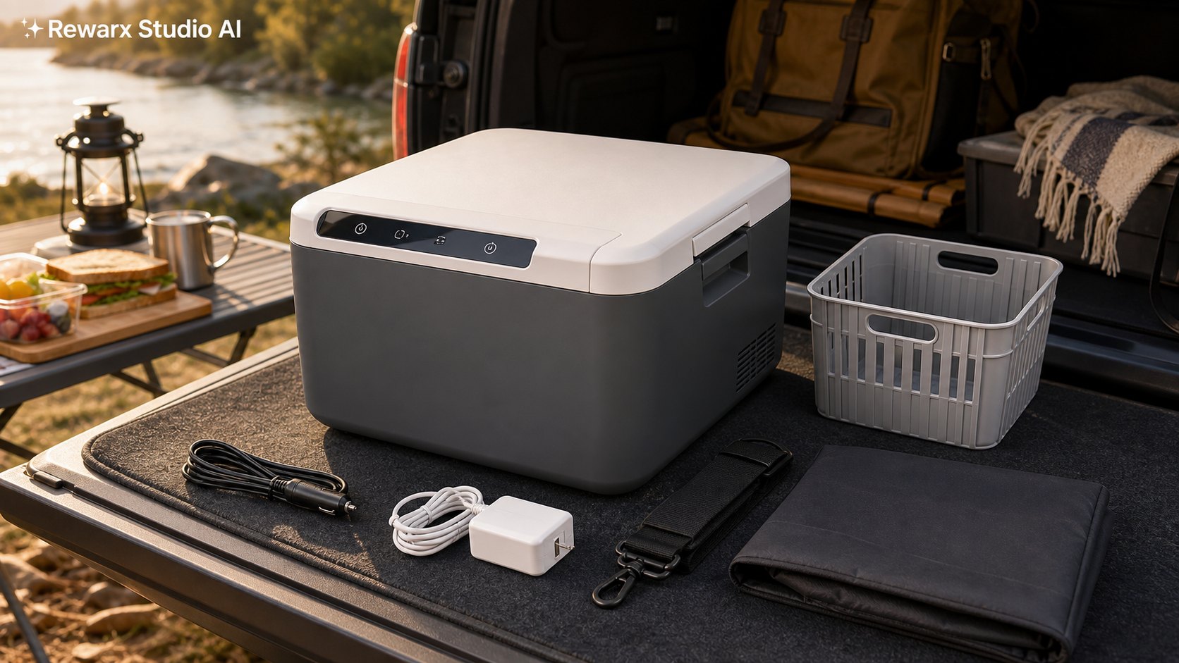 Glaciere electrique voiture camping modele visuel - camping refrigeration - car-camping fridge hero - Rewarx Visual Content Library