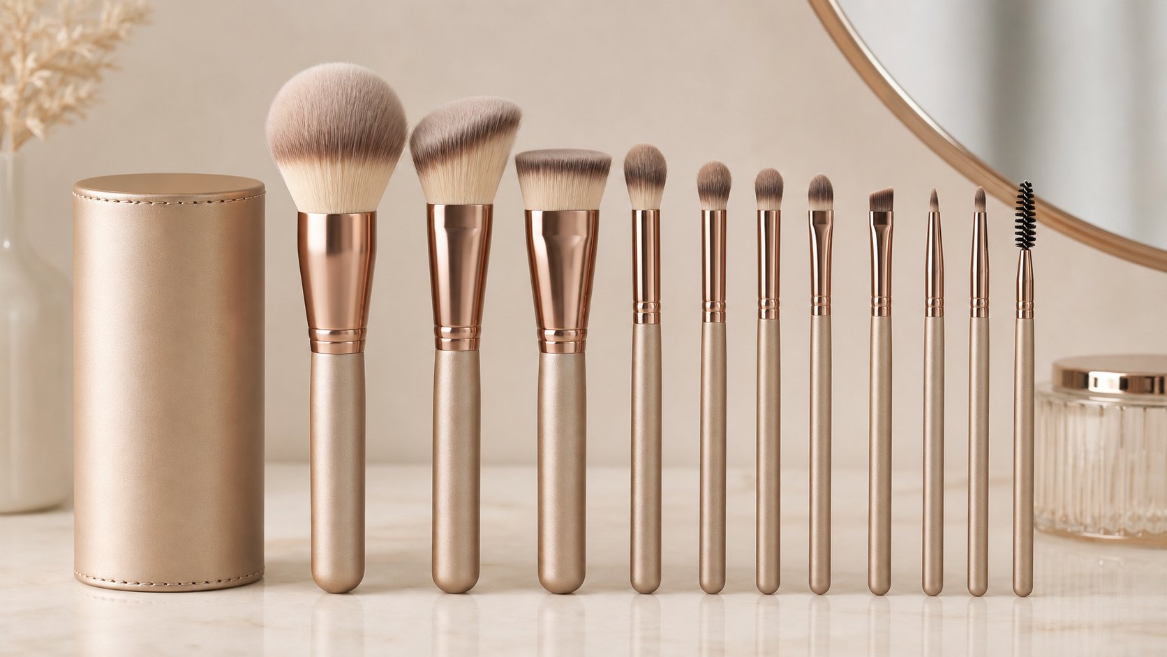 Sada stetcu na make-up vanity beauty vizualni sablona - Produktová reference Sada stetcu na make-up vanity beauty vizualni sablona - Produktová reference