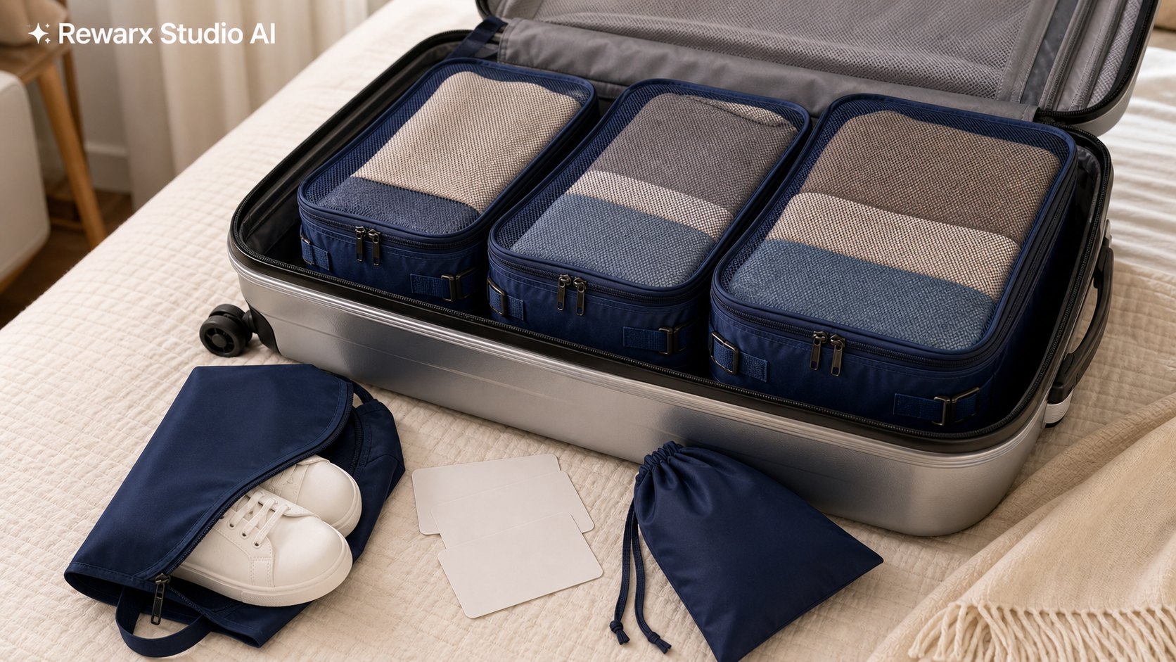 packing cube set suitcase visual template - Editorial campaign visual packing cube set suitcase visual template - Editorial campaign visual