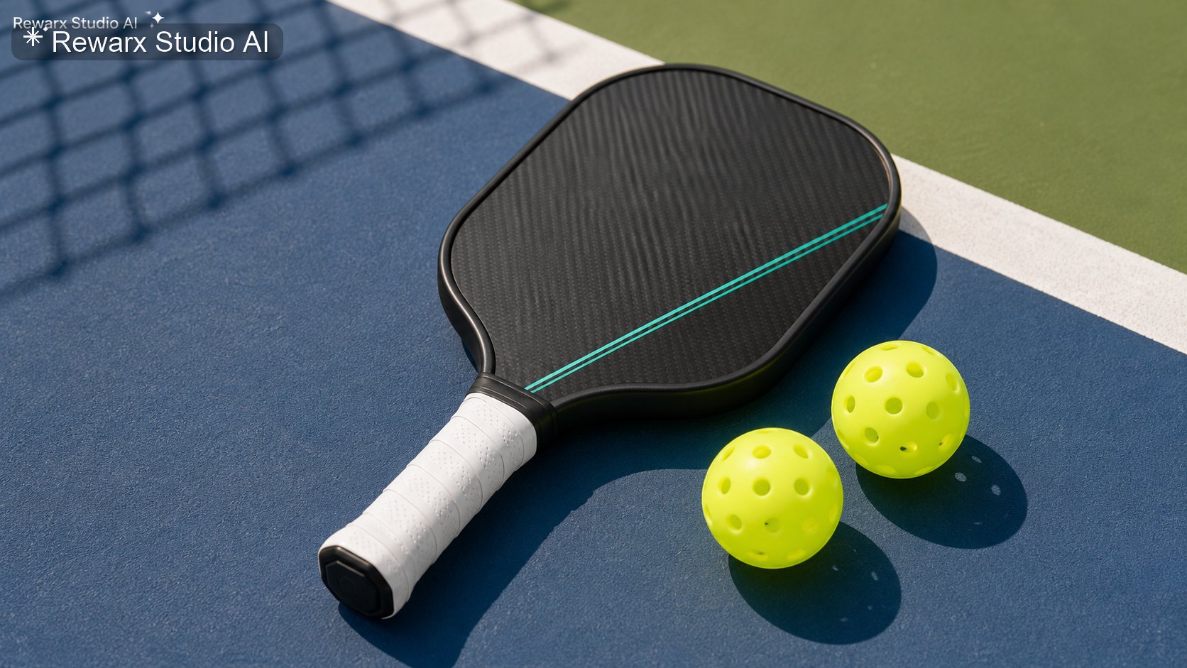 Pickleball-Schlaeger Court Gear Visual-Vorlage - sports gear - energetic court gear hero - Rewarx Visual Content Library