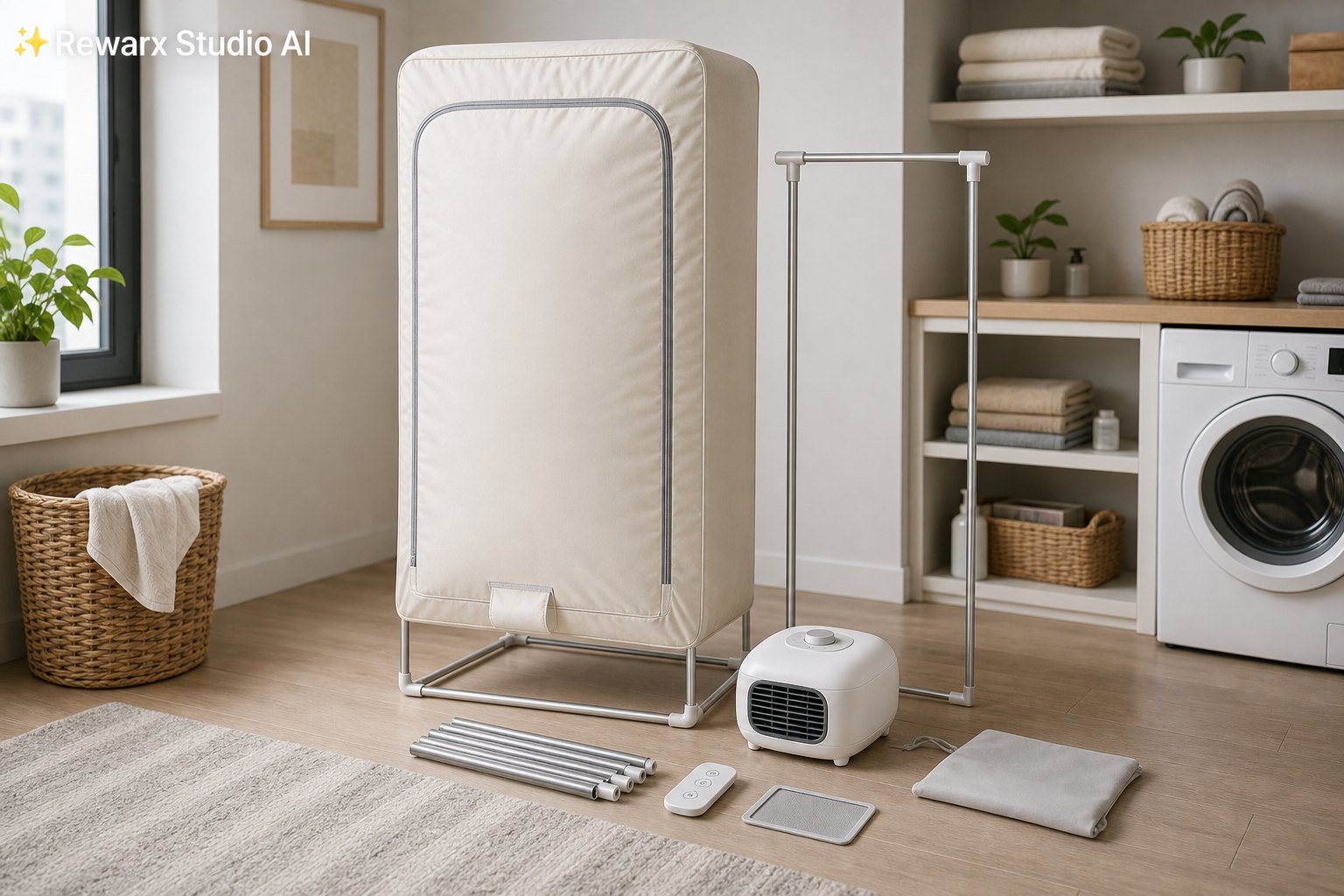 Baerbar torretumbler lejlighed tojvask visuel skabelon - compact laundry appliances - small-apartment laundry hero - Rewarx Visual Content Library