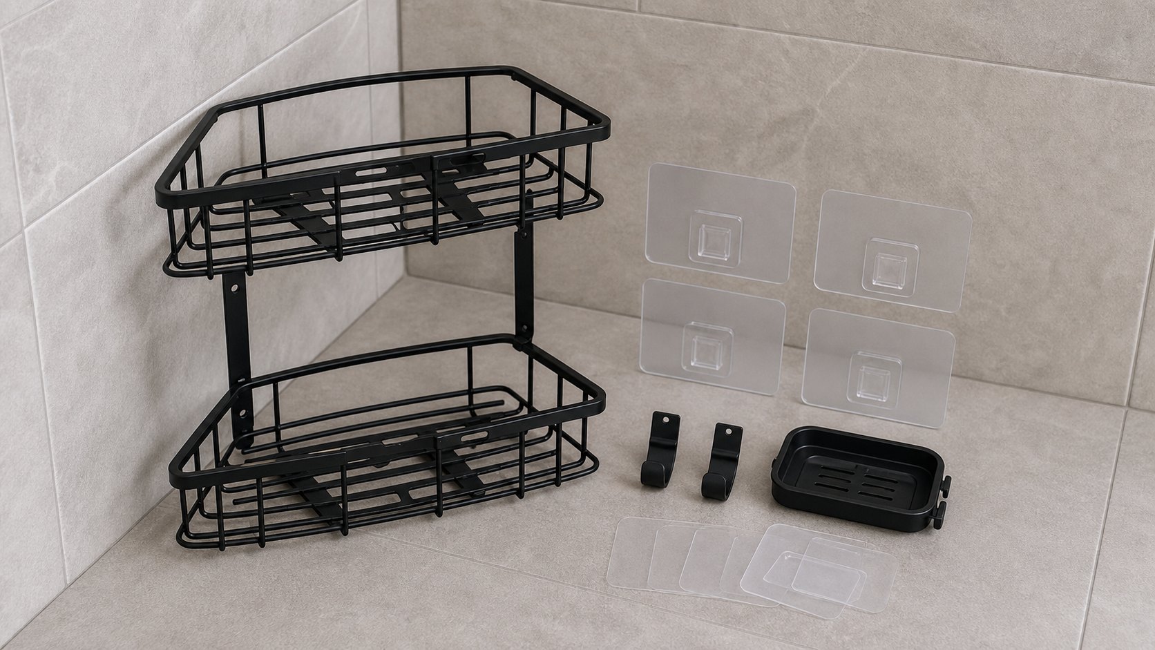 Panier douche anti rouille coin salle de bain modele visuel - Référence produit Panier douche anti rouille coin salle de bain modele visuel - Référence produit